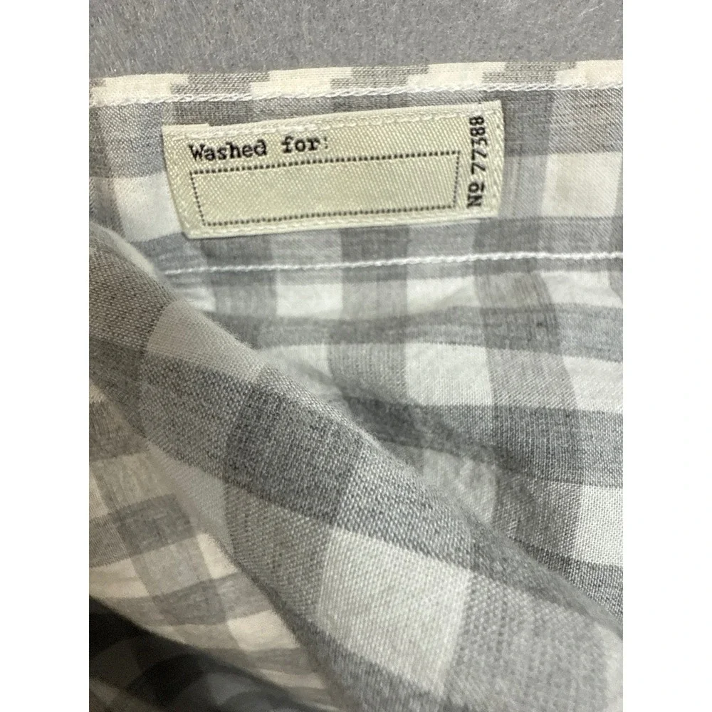 J. Crew Slim‎ Untucked Button Down Organic Cotton Stretch Gingham Mens XL Preppy